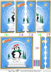 Skating Penguin Snowglobe Scallop Edge Side Stacker