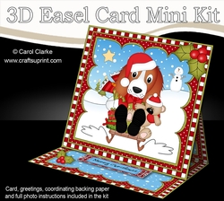 3D Christmas Easel Card Mini Kit - Little Springer Spaniel Dog