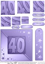40th Metallic Age Quick Card with Twisted Pyramage