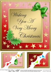 8 x 8 Elegant Christmas Greetings Scalloped Corner Topper