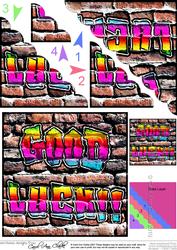Graffiti Good Luck Scallop Corner Side Stacker Topper