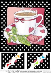 8 x 8 Time for Tea Scalloped Corner Topper