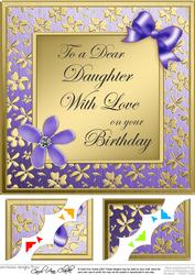 8x8 Floral Elegance Daughter Birthday Scallop Corner Topper