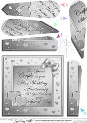 Elegant Hearts Silver Wedding Anniversary Fan Pyramage