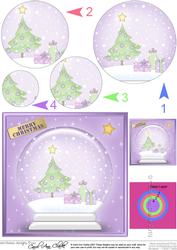 Xmas Tree Snowglobe Circle Pyramage Topper