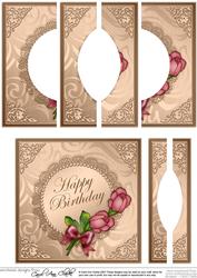 Roses and Metallic Lace Circular Side Stacker