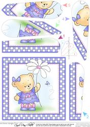 Rosie's Flower Quick Card with Fan Pyramage Topper