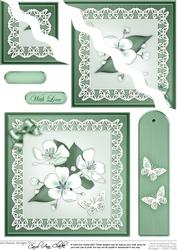 Apple Blossom Quick Card Wavy Corner Side Stacker Topper