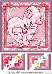 8 x 8 Lovin Heart Scalloped Corner Topper