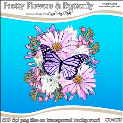 Pretty Flowers & Butterfly - CU4CU Digital Clip Art Set