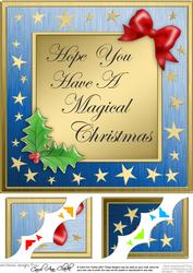8 x 8 Elegant Christmas Greetings Scalloped Corner Topper