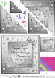 Silver Wedding Anniversary Scallop Corner Side Stacker