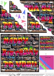 Graffiti Birthday Scallop Corner Side Stacker Topper