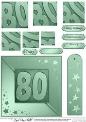 80th Metallic Age Quick Card with Twisted Pyramage