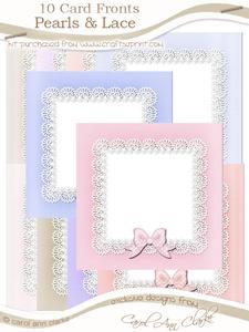 Square Pearls and Lace Card Fronts Kit