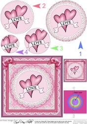 Love Hearts Circle Pyramage Topper