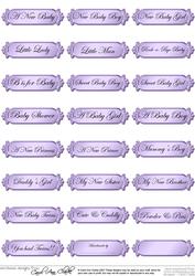 Metallic Baby Greetings Text Plates