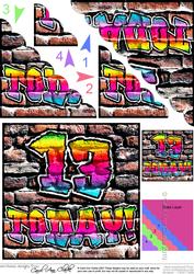 Graffiti 13 Today! Scallop Corner Side Stacker Topper