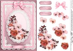 A5 Spring Flowers and Lace Quick Card with 3D Decoupage