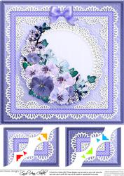 8 x 8 Spring Flowers Scalloped Corner Topper