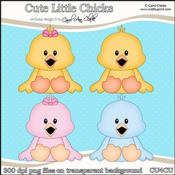 Birds - Cute Little Chicks - CU4CU Digital Clip Art Set
