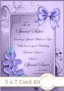 5 x 7 Elegant Metallic Greeting Kit with 3D Decoupage