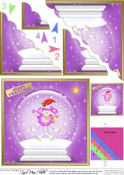 Cute Poodle Xmas Snowglobe Scallop Corner Side Stacker