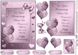 Elegant Romance Anniversary Quick Card with 3D Decoupage
