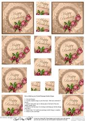 Roses and Metallic Lace - Twisted Pyramage sheet