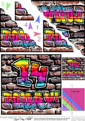 Graffiti 14 Today! Scallop Corner Side Stacker Topper