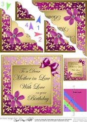 Floral Mother in Law Birthday Scallop Corner Side Stacker