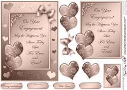 Elegant Romance Engagement Quick Card with 3D Decoupage