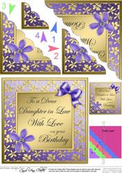 Floral Daughter in Law Birthday Scallop Corner Side Stacker