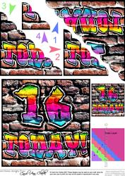 Graffiti 16 Today! Scallop Corner Side Stacker Topper
