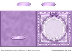 Square Pearls, Lace and Ribbon Plain Card Base Portrait Form