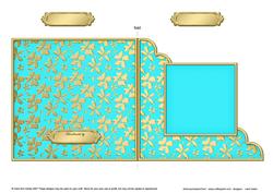 Gold Floral Cut and Fold Corner Card Plain Card Base