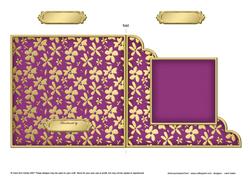 Gold Floral Cut and Fold Corner Card Plain Card Base