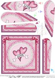Love Hearts Fan Pyramage Topper