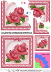 Just Roses Quick Card with Shell Edged Corner Side Stacker