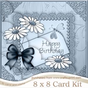 8 x 8 Daisies Birthday Kit with Scalloped Corners