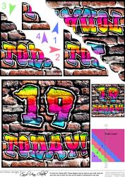 Graffiti 19 Today! Scallop Corner Side Stacker Topper