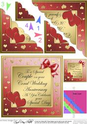 Coral Wedding Anniversary Scallop Corner Side Stacker