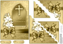 1st Communion Metallic Quick Card Corner Side Stacker