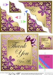 Floral Elegance Thank You Wavy Corner Side Stacker Topper