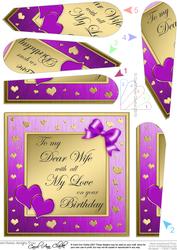 Wife Birthday Quick Card with Fan Pyramage Topper