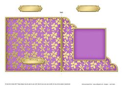 Gold Floral Cut and Fold Corner Card Plain Card Base