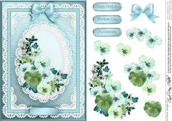 A5 Spring Flowers and Lace Quick Card with 3D Decoupage