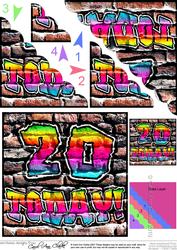 Graffiti 20 Today! Scallop Corner Side Stacker Topper