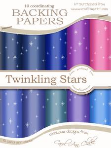 Twinkling Stars Xmas Snowglobe Matching Backing Paper Kit