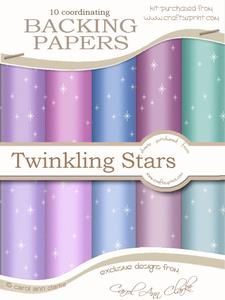 Twinkling Stars Xmas Snowglobe Matching Backing Paper Kit